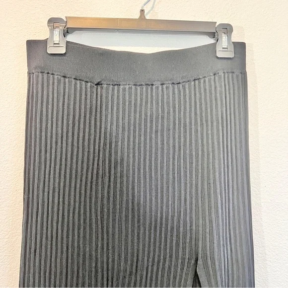 Wilfred Zeta Ribbed Midi Skirt w/ Slit Black L Aritzia Knit Pull On Minimalist - Picture 5 of 15